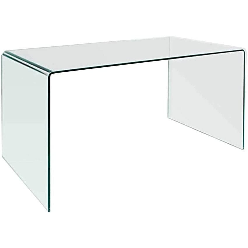 MF - Mesa de Cristal Curvado CONCORD NEW 150 x 80 cm para Oficina o Hogar