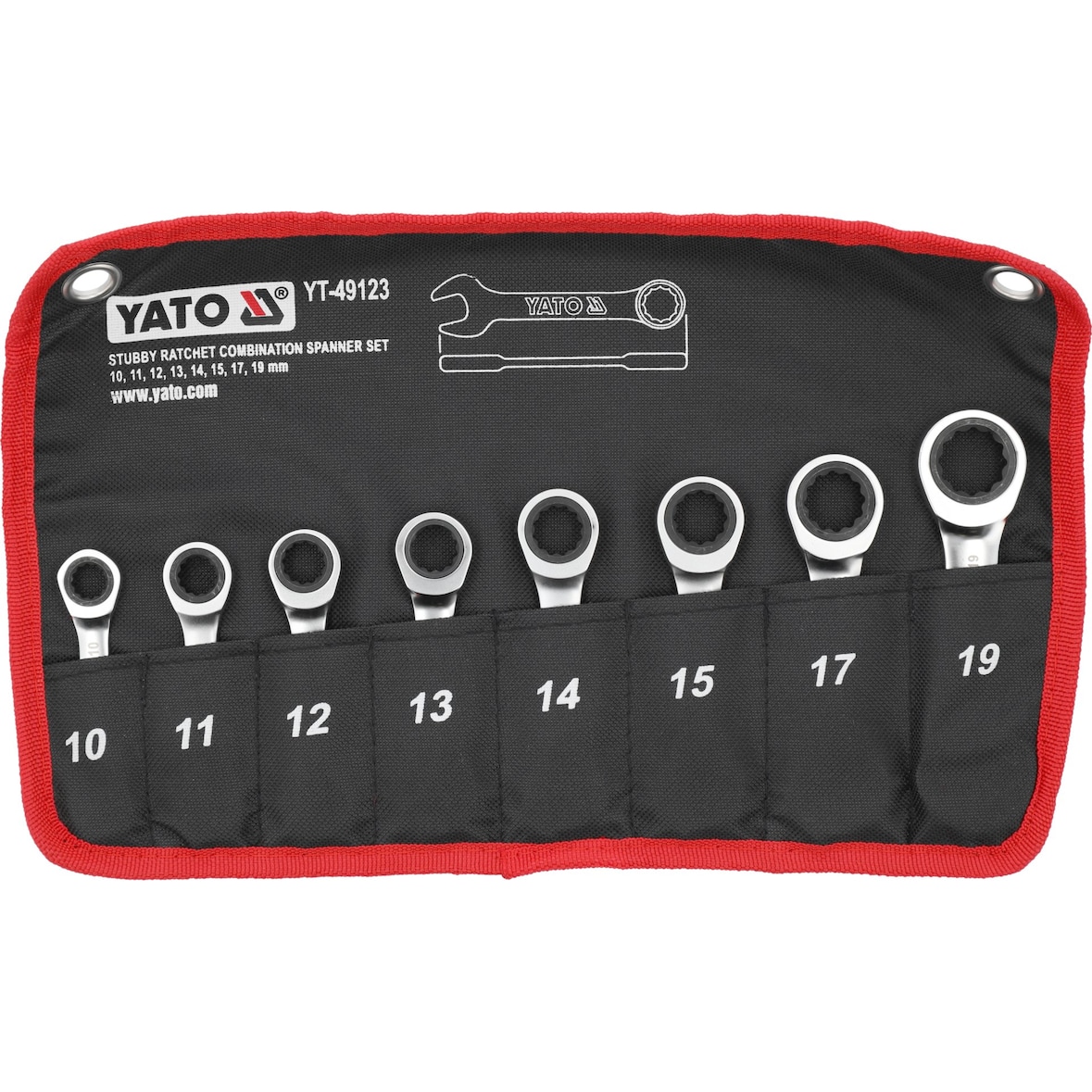 Ratschen Maulringschlüssel-Satz 10-19mm 8-teilig ( kurz )