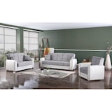 thumbnail of Dmora Divano letto Enrique, Poltrona contenitore da salotto, trasformabile in letto , 97x84h91 cm, Bianco e Grigio Chiaro