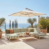 thumbnail of Salon de jardin bas modulable rayé 6 places vert kaki