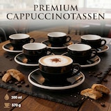 thumbnail of Muvell 6er Cappuccino / Kaffee-Set "Rimini" inkl. Tasse 200ml + Untertasse 16cm, schwarz
