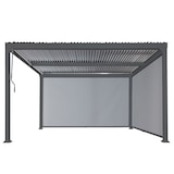 thumbnail of Seitenwand für Pergola HWC-L41, Pavillon Rollo Ersatzseitenwand, Stoff/Textil 3x3,7m ~ anthrazit