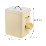 thumbnail of Relaxdays Waschmittelbox 6L, Metall, Waschpulverdose mit Dosierlöffel, Retro-Design, Tierfutterbehälter Deckel, beige