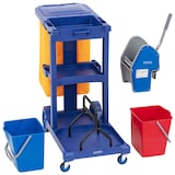 thumbnail of ulsonix - ulsonix Chariot de ménage avec 2 seaux, essoreur, sac à linge et 3 étagères pour jusqu'à 200 kg -nettoyage linge lavage