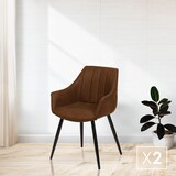 thumbnail of Pack de 2 sillas de comedor estilo industrial color Marrón Avellana. Modelo Renata