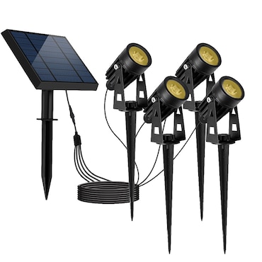 Lumisky Refletores Solares Conectados ROUNDY, Branco Quente, 100LM Aço Preto