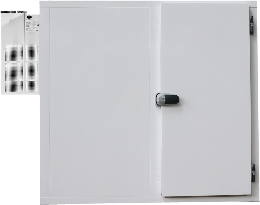Premium Tiefkühlzelle Kühlhaus Made in Germany 1800x1800x2250mm 5,2 m³ Aggregat -15/-20°C & Regal & Aufbau