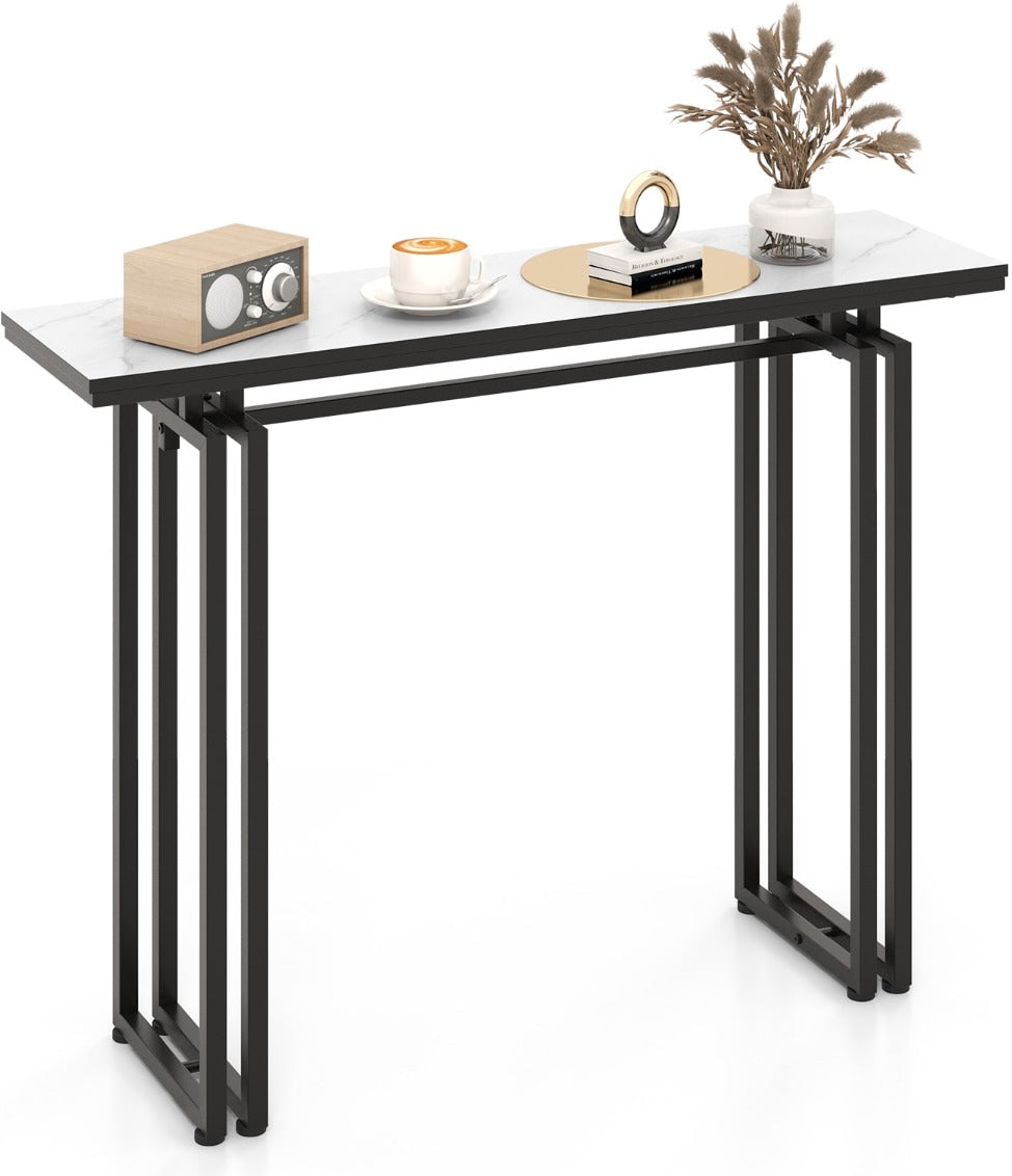 Helloshop26 - Multifunktionaler Konsolentisch für den Eingangsbereich 110 x 30 x 81 cm elegantes Design matte Oberfläche in Weiß 20_0013837