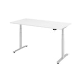 thumbnail of Schreibtisch T-Fuß, elektrisch höhenverstellbar, 160 x 80cm, weiß/graphit