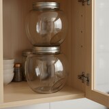 thumbnail of Relaxdays Bonbonglas, 2er Set, 2 Liter, Vorratsgläser für Süßigkeiten, Candy Bar, Edelstahl-Deckel, transparent/silber