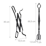 thumbnail of Relaxdays Kaminzange, 66,5 cm lang, Feuerzange für Holz & Briketts, Brennholz-Greifzange Ofen & Kamin, Stahl, schwarz