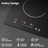 thumbnail of Placa de cocción de vitrocerámica CDV 30 cm, 2 zonas, 9 niveles, control táctil, 3000 W, CDVER302