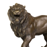 thumbnail of Bronzeskulptur Löwe stehend aus Bronze auf Marmorsockel mit Filz H 20,2 cm plastische Tierfigur als Kunstobjekt für Wohnraum Innenbereich