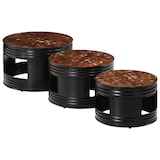 thumbnail of Tables de bar forme tambour 3 pcs bois massif de récupération Modèle Renaissance Élite