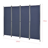thumbnail of Helloshop26 - Schermo divisorio in poliestere a 4 pannelli 215 x 170 cm blu scuro 03_0006551