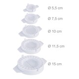 thumbnail of Relaxdays Ravioli Former 9er Set, Maultaschen, Empanada & Piroggen Ausstecher, rund, versch. Größen, Kunststoff, weiß