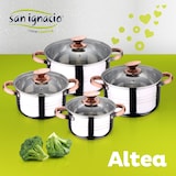 thumbnail of San Ignacio - Batería de cocina de 8 piezas apta para inducción Altea, acero inoxidable + set de 4 cuchillos de cocina