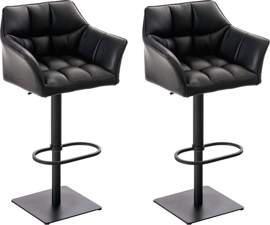 CHEFGASTRO 2er Set Barhocker PHILADELPHIA Kunstleder Schwarz HxBxT 88x64x45cm Kunstleder Schwarz Barstuhl