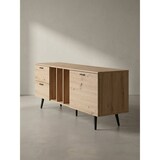 thumbnail of Lowboard Eiche-Dekor 150x55x40 cm Design TV-Kommode Modern, TV-Schrank Hoch, Fernsehtisch Fernsehschrank mit Tür & Schubladen, Fernsehkommode