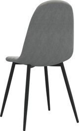 thumbnail of Décoshop26 - Set aus 2 Esszimmerstühlen mit Rautenmuster in hellgrauem Samtstoff und Metall DEC025512