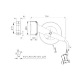 thumbnail of Offener Schlauchaufroller zur Wandmontage 10m