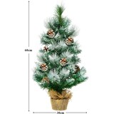 thumbnail of COSTWAY 60 cm Kunstmatige Mini Kerstboom, Tafel Kerstboom met Cementen Basis, Kunstboom Kerst