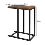 thumbnail of COSTWAY Tavolino a forma di C, tavolino da divano con struttura in metallo, tavolino da caffè, tavolino per laptop, 45,5 x 25,5 x 64 cm (marrone)