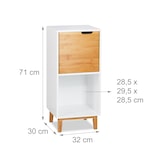 thumbnail of Relaxdays Standregal weiß, Beistellschrank aus MDF und Bambus, Wohnzimmerregal, skandinavisch, HBT 71x32x30 cm, white