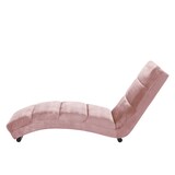 thumbnail of SalesFever Relaxliege | Stoffbezug in Samt-Optik | Gestell Metall schwarz | B 60 x T 170 x H 82 cm | rose