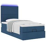 thumbnail of vidaXL Ottoman-Bett mit Matratze & LEDs Blau 90x190 cm Stoff