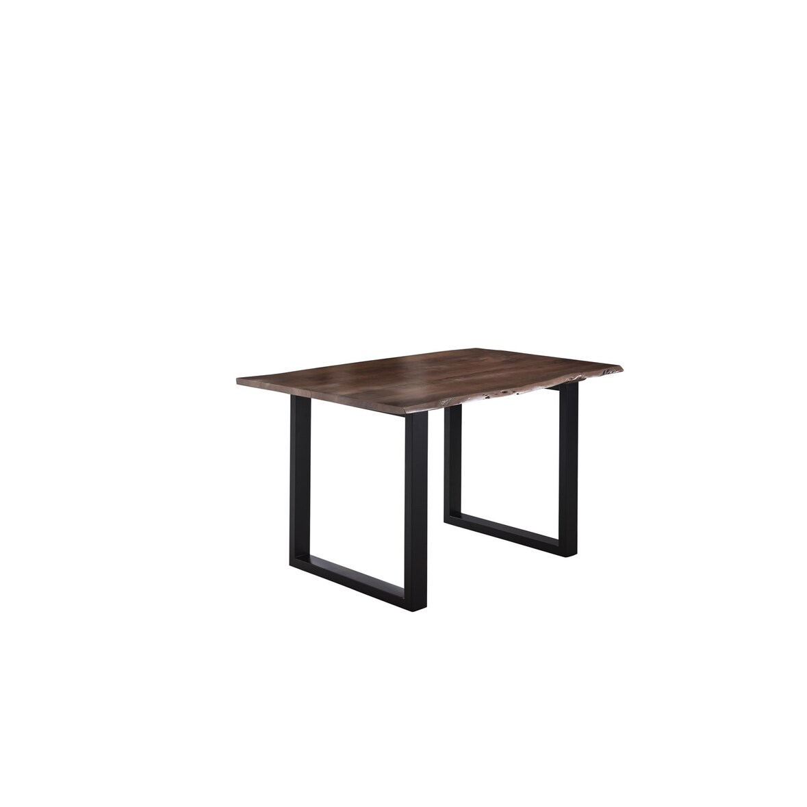 Esstisch Baumkante massiv Akazie nussbaum 160 x 85 schwarz U-Gestell LUBIN