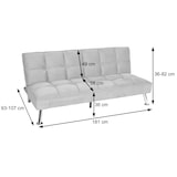 thumbnail of Sofa HWC-K21, Klappsofa Couch Schlafsofa, Nosagfederung Schlaffunktion Liegefläche 181x107cm ~ Kunstleder, schwarz