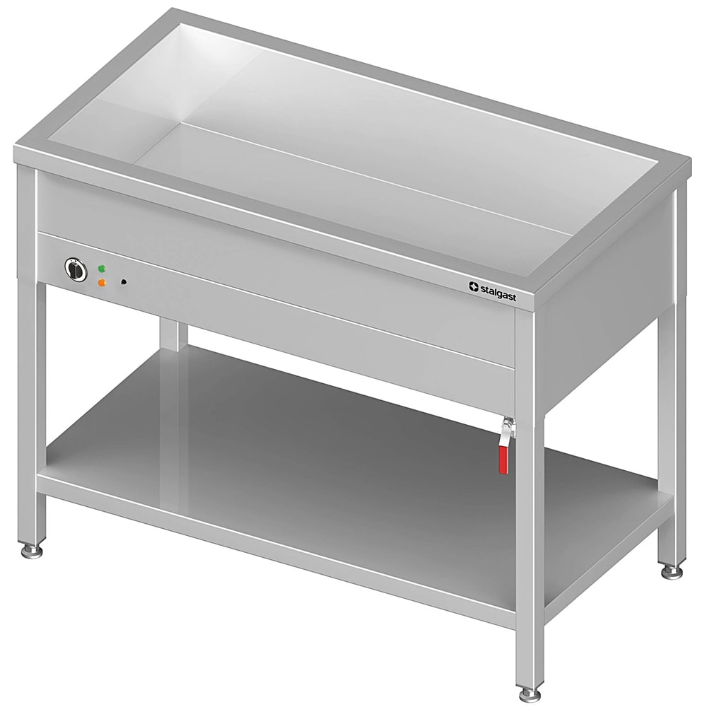 Stalgast Edelstahl Bain-Marie Standgerät mit einem Becken, für 2x GN1/760x600x850 mm