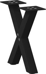 thumbnail of vidaXL Couchtischbeine X-Form 2 Stk. Schwarz 37x(30-31) cm Stahl