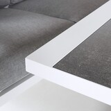 thumbnail of Conjunto sofás exterior, Aluminio reforzado color blanco, Sofá 3 plazas + 2 sillones reclinables + Mesita café, 5 plazas, Cojines color gris
