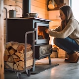 thumbnail of Relaxdays Kaminholzwagen mit Luftreifen, 360° Rollen, Holzwagen bis 60 kg, für 33 cm Scheite, Brennholz-Sackkarre, braun