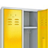 thumbnail of PROREGAL Garderobenschrank Ermine mit 3 Türen | HxBxT 178x89x50cm | Lichtgrau/Gelb