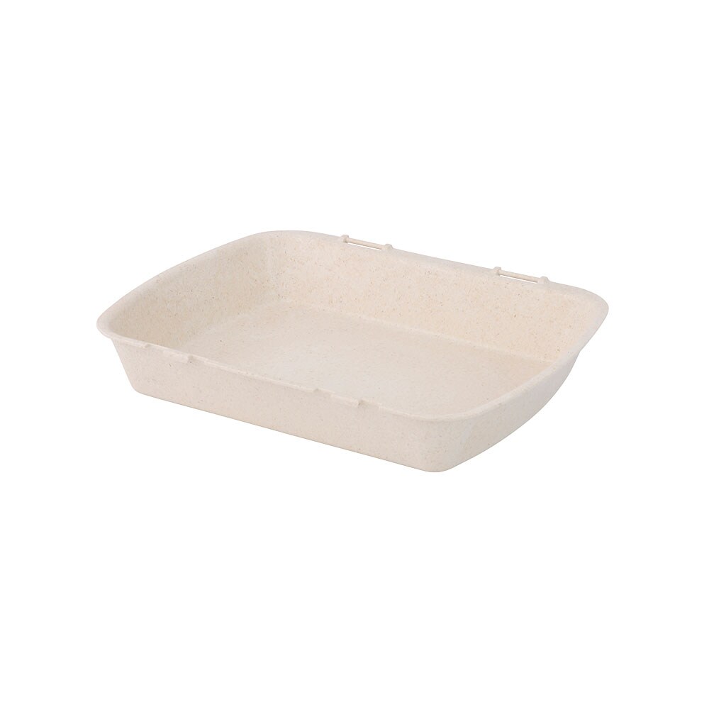 greenbox - Mehrweg Menübehälter "Häppy-Box" 24,5 x 20 x 4,5 cm, HP4, Cashew / creme-weiß, 15 St.