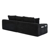 thumbnail of Merax 2-Sitzer-Sofa mit beidseitigen Taschen & Getränkehaltern, Schlafsofa nutzbar, Corduroy, Schwarz