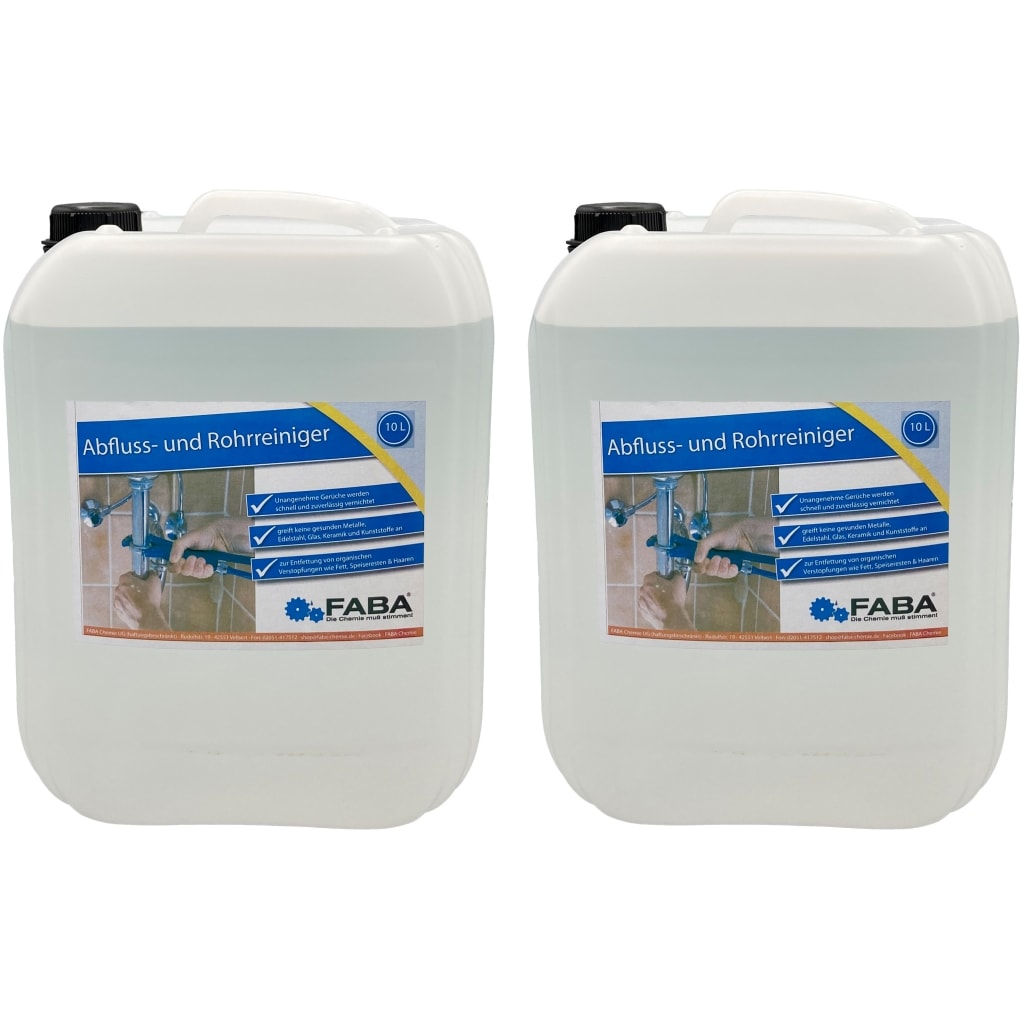 Abflussfrei, Abflussreiniger, hochwirksam, sehr stark 2 x 10 Liter