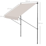 thumbnail of Outsunny toldo manual retráctil 200x175x210-310 cm toldo ajustable con manivela protección solar UV40+ prueba de aiento para balcón jardín terraza
