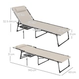 thumbnail of Outsunny Sdraio da Giardino Pieghevole e Reclinabile a 5 Livelli Crema