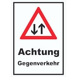 thumbnail of Schild Achtung Gegenverkehr A6 Rückseite selbstklebend