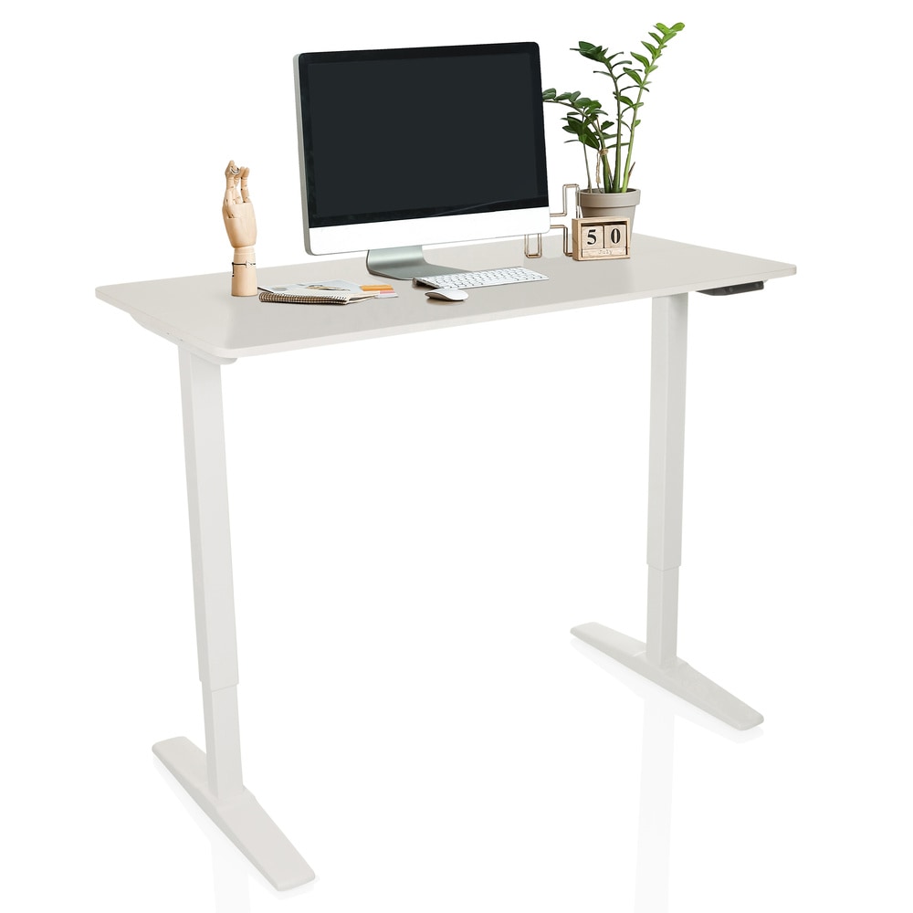 Schreibtisch STAND BASIC 120 x 60 elektrisch höhenverstellbar weiß hjh OFFICE