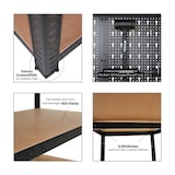 thumbnail of Profi Werkbank GIANT BEAST mit Lochwand | HxBxT 180x120x60cm | Fachlast 175kg | Schwarz