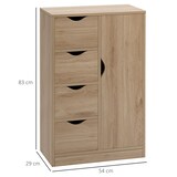 thumbnail of HOMCOM Mobile Bagno a 4 Cassetti e Armadietto 2 Livelli in Truciolato