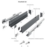thumbnail of Schubkasten Set Schubladensystem Schubladenauszug Anthrazit Dämpfung 400mm 86mm