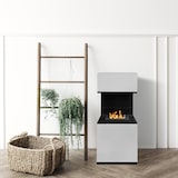 thumbnail of Camino a bioetanolo biocamino da terra Oslo in acciao bianco L38xP38xH100