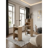 thumbnail of Schreibtisch WL5.693 mit Regal 120 x 120 x 53 cm Sonoma Holz Modern, Schreibtischregal Ablagefächer PC Tisch, Computertisch mit Ablage, Design Tisch