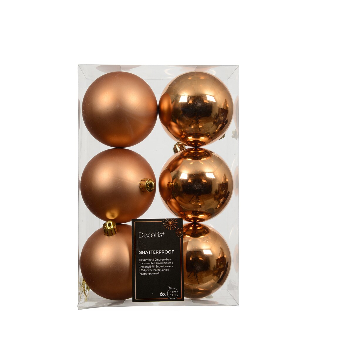 6 Weihnachtskugeln Kunststoff 8cm klassisch & bruchsicher Christbaumkugeln Weihnachtsbaumkugeln Christbaumschmuck Weihnachtsbaumschmuck Brandy